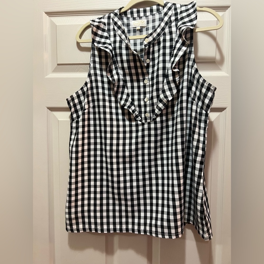 Mud Pie checked sleeveless top